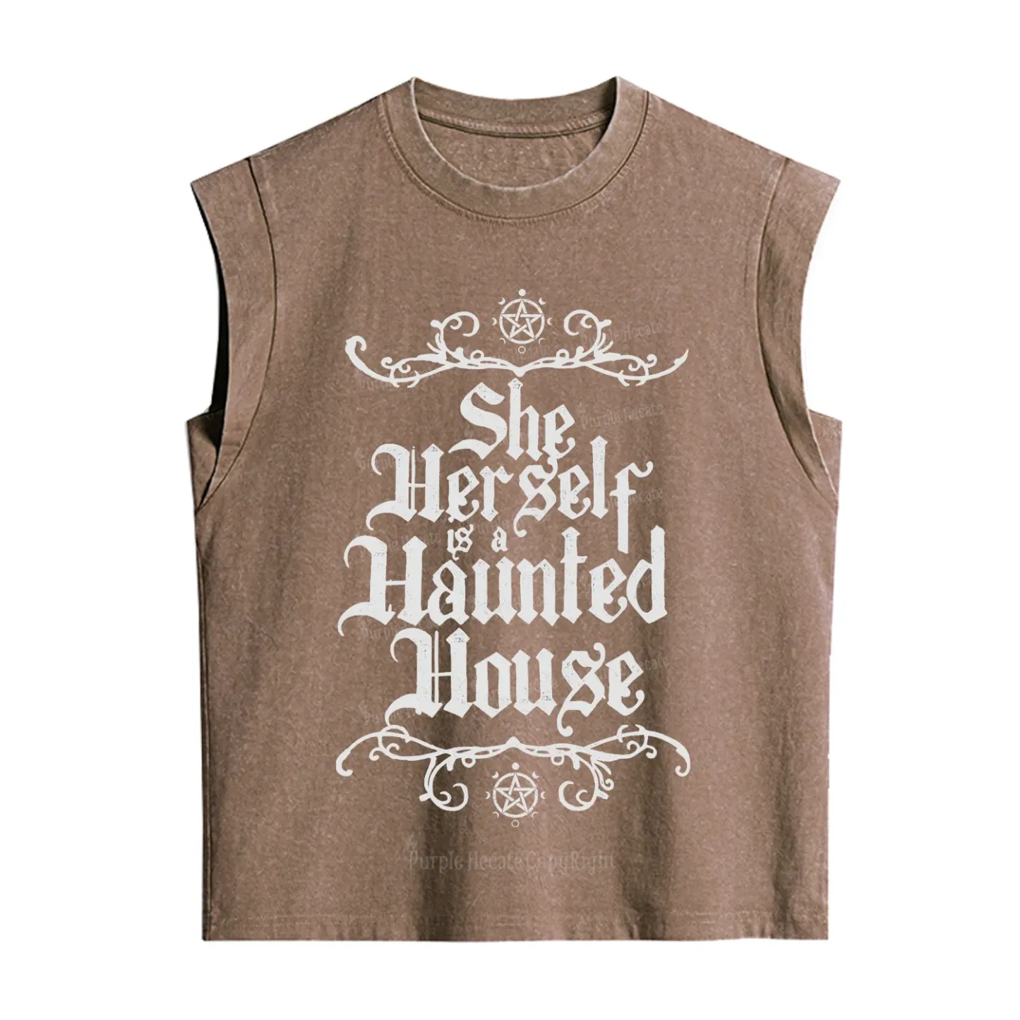 Purplehecate She Herself is a Haunted House Vintage Washed Tank
