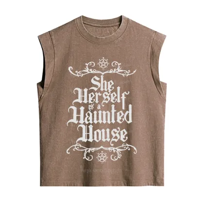 Purplehecate She Herself is a Haunted House Vintage Washed Tank