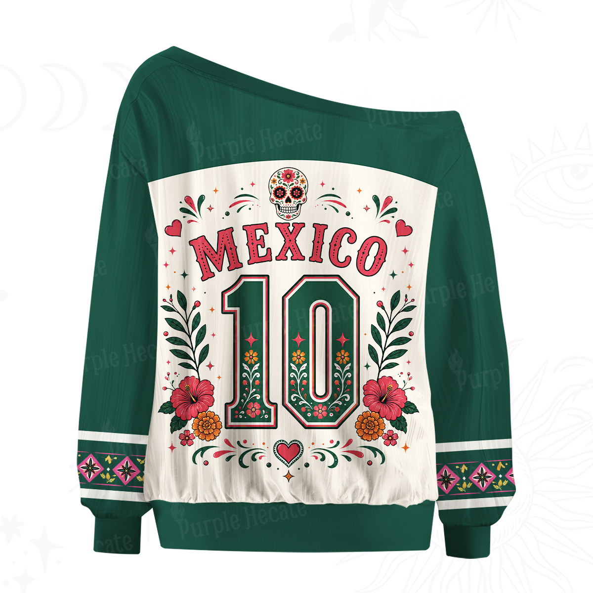 Purplehecate Mexico Day of the Dead Soccer Off The Shoulder Graphic Jersey