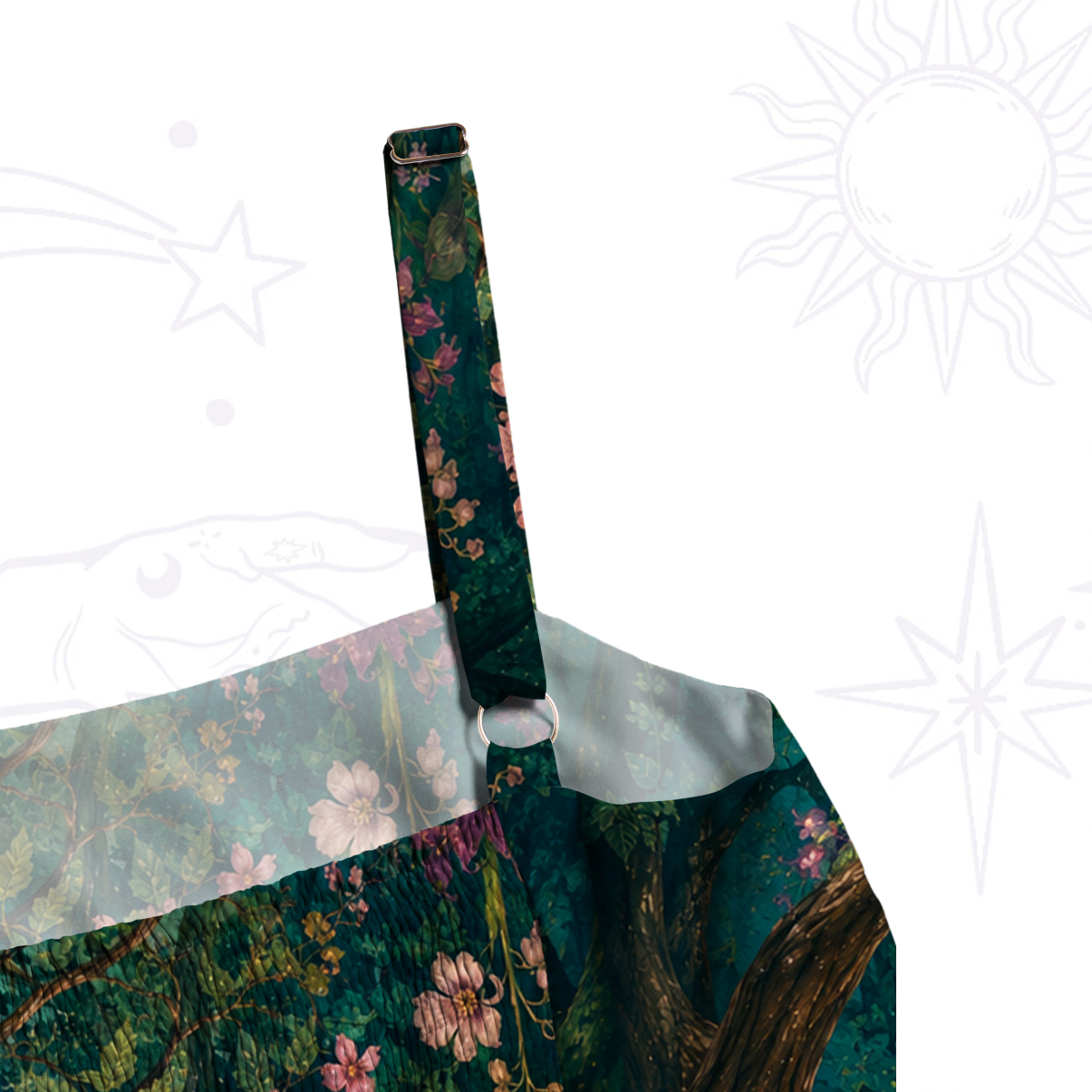 Purplehecate Magical Forest Fairy Witch Wide Straps Maxi Dress