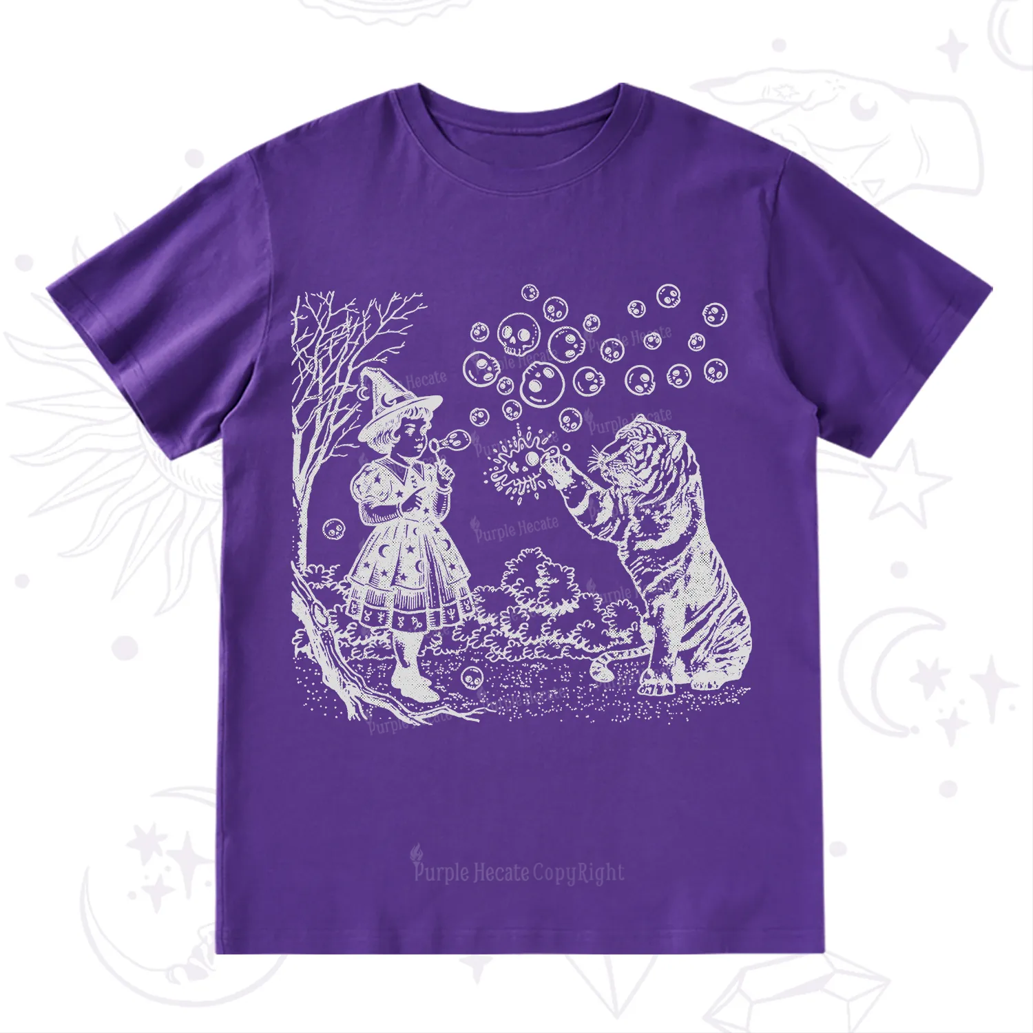 Purplehecate Girl and Tiger T-Shirt