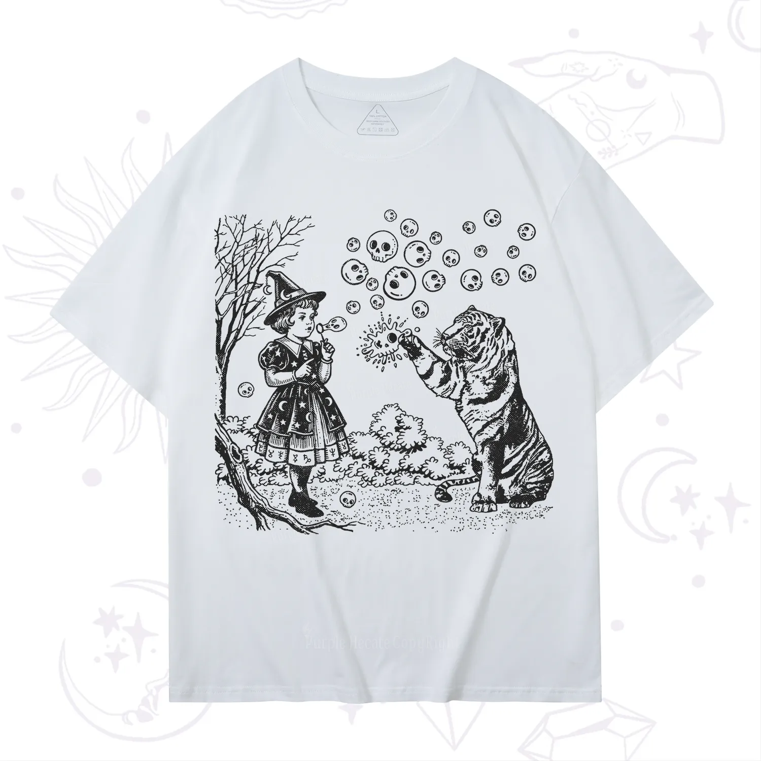 Purplehecate Girl and Tiger T-Shirt