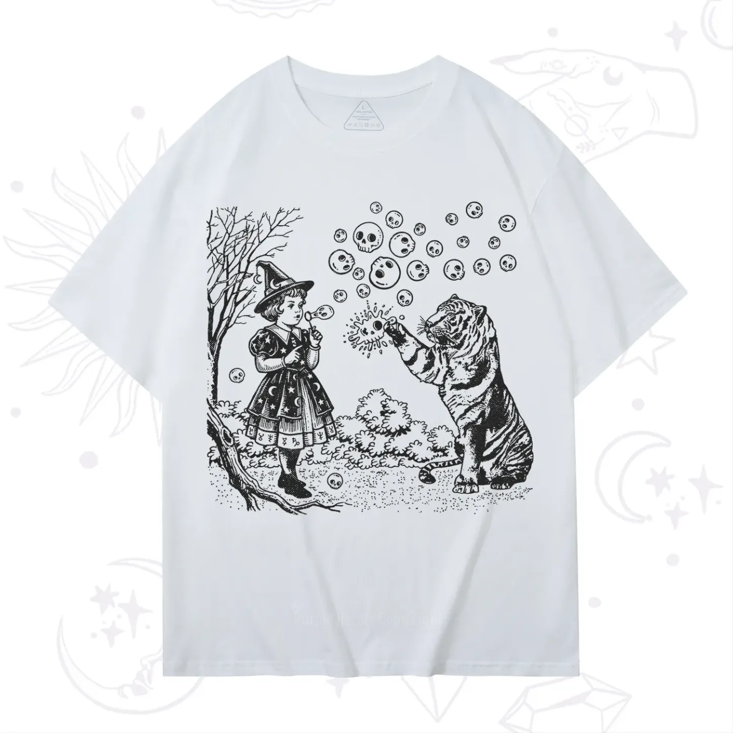 Purplehecate Girl and Tiger T-Shirt