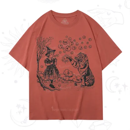 Purplehecate Girl and Tiger T-Shirt