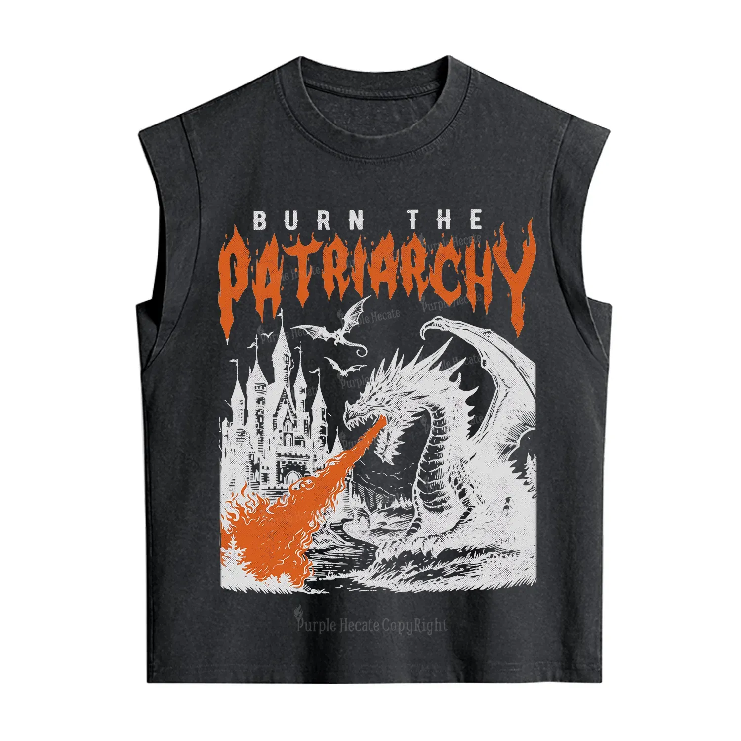 Purplehecate Burn the Patriarchy Dragon Vintage Washed Tank