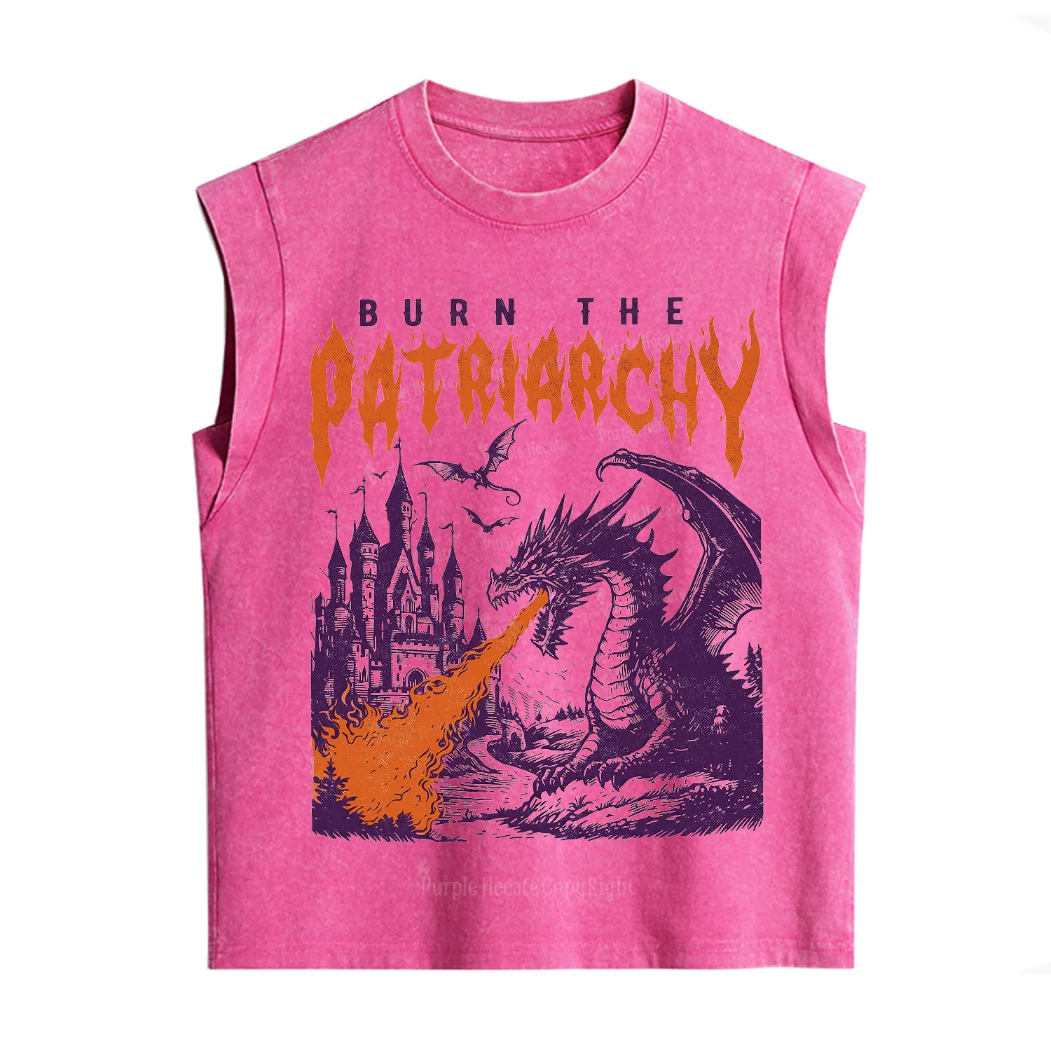 Purplehecate Burn the Patriarchy Dragon Vintage Washed Tank