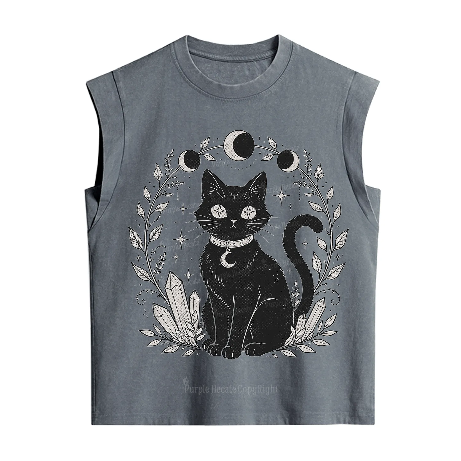 Purplehecate Mystical Cat Vintage Washed Tank