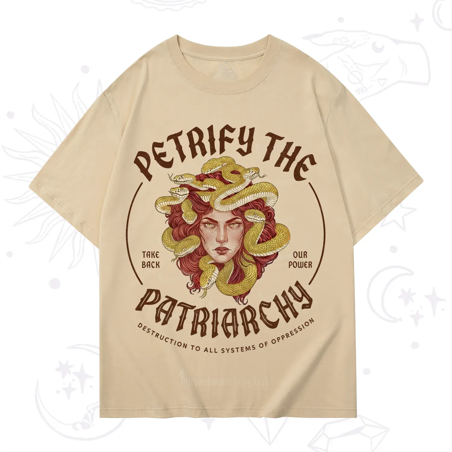 Purplehecate Petrify Patriarchy Medusa T-Shirt