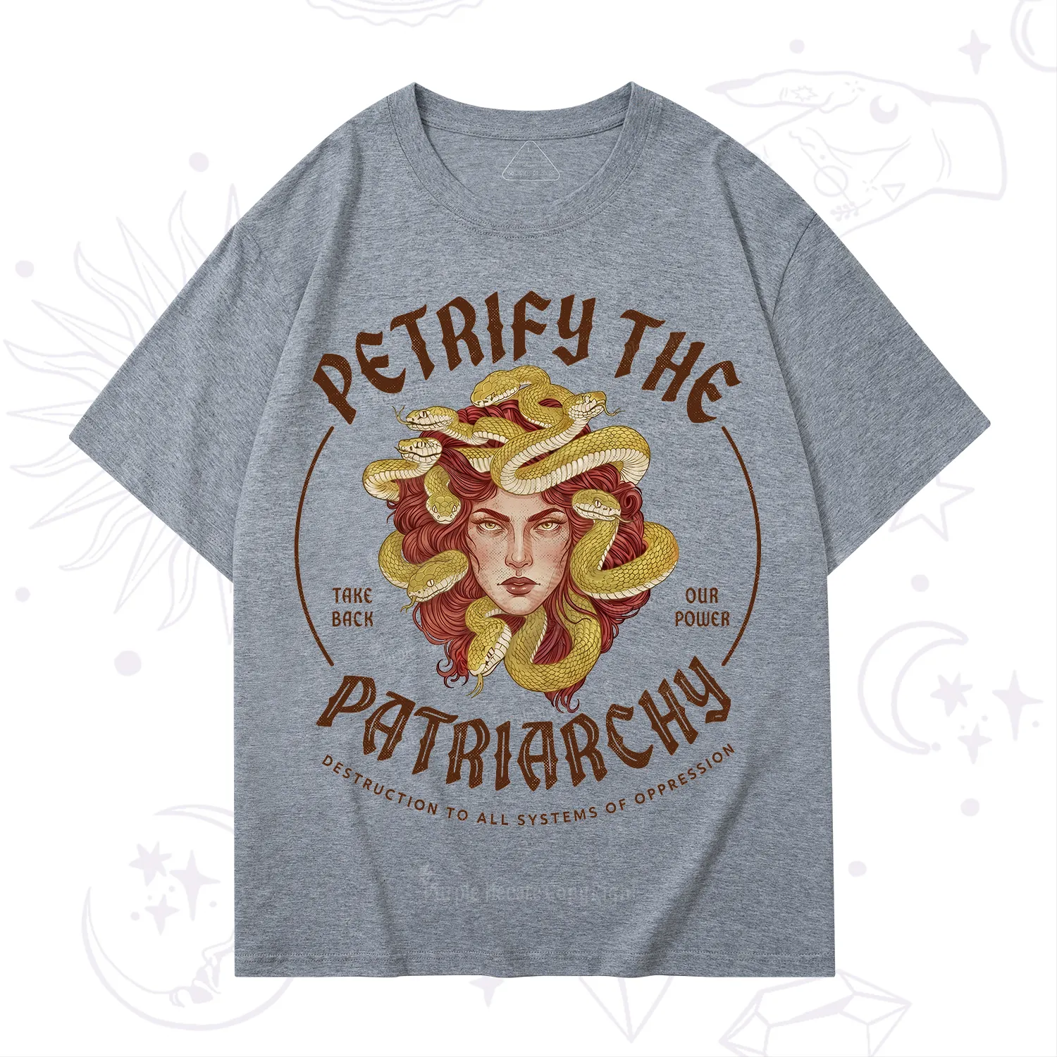 Purplehecate Petrify Patriarchy Medusa T-Shirt