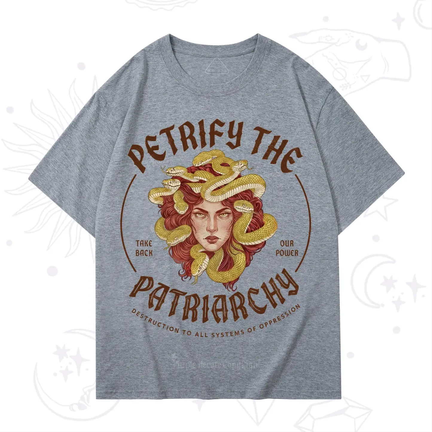 Purplehecate Petrify Patriarchy Medusa T-Shirt