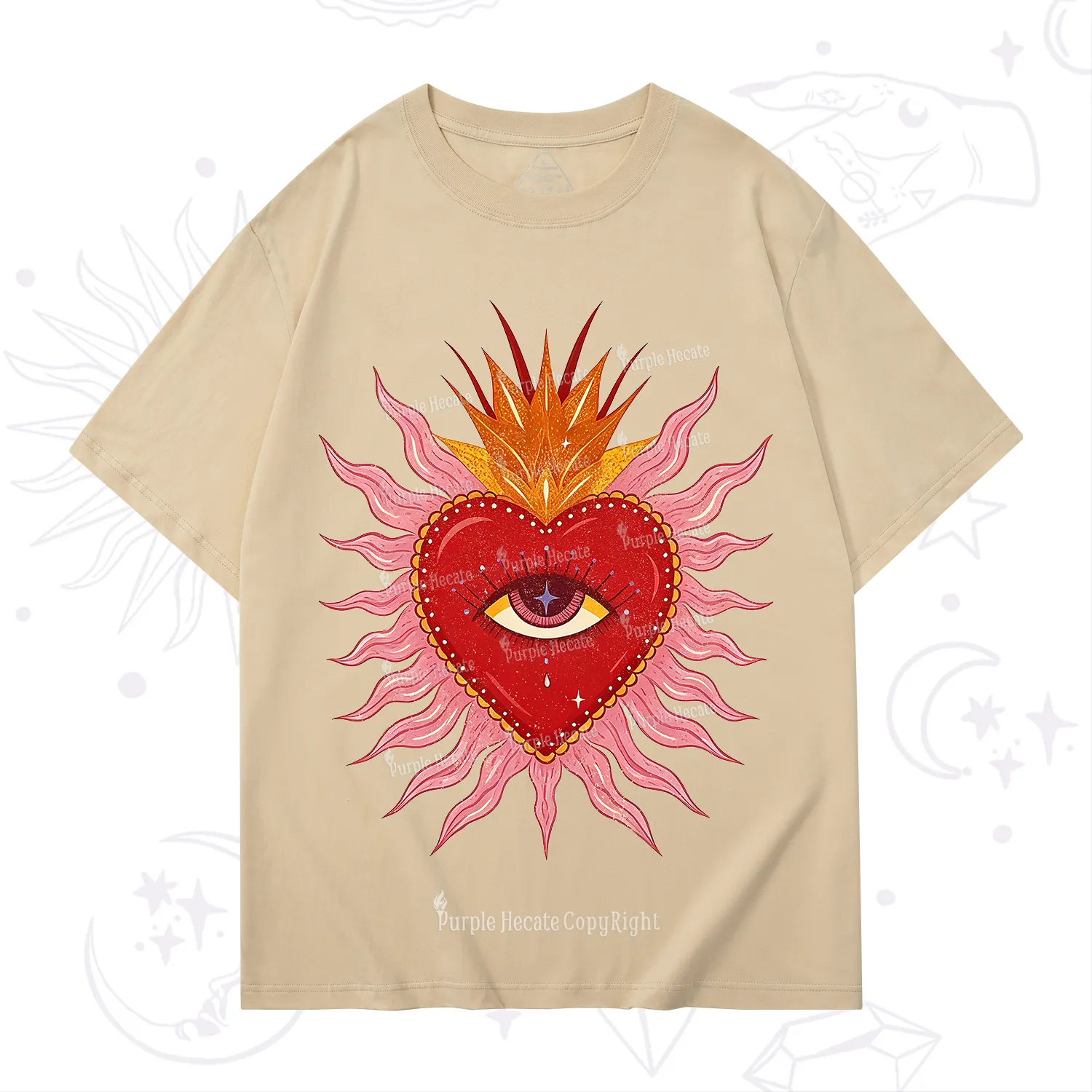 Purplehecate Sacred Flame Heart T-Shirt
