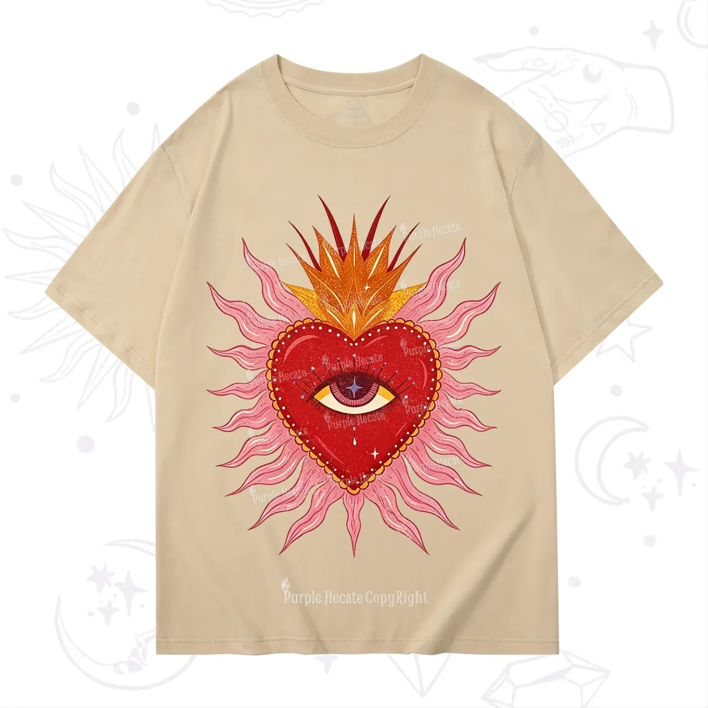 Purplehecate Sacred Flame Heart T-Shirt