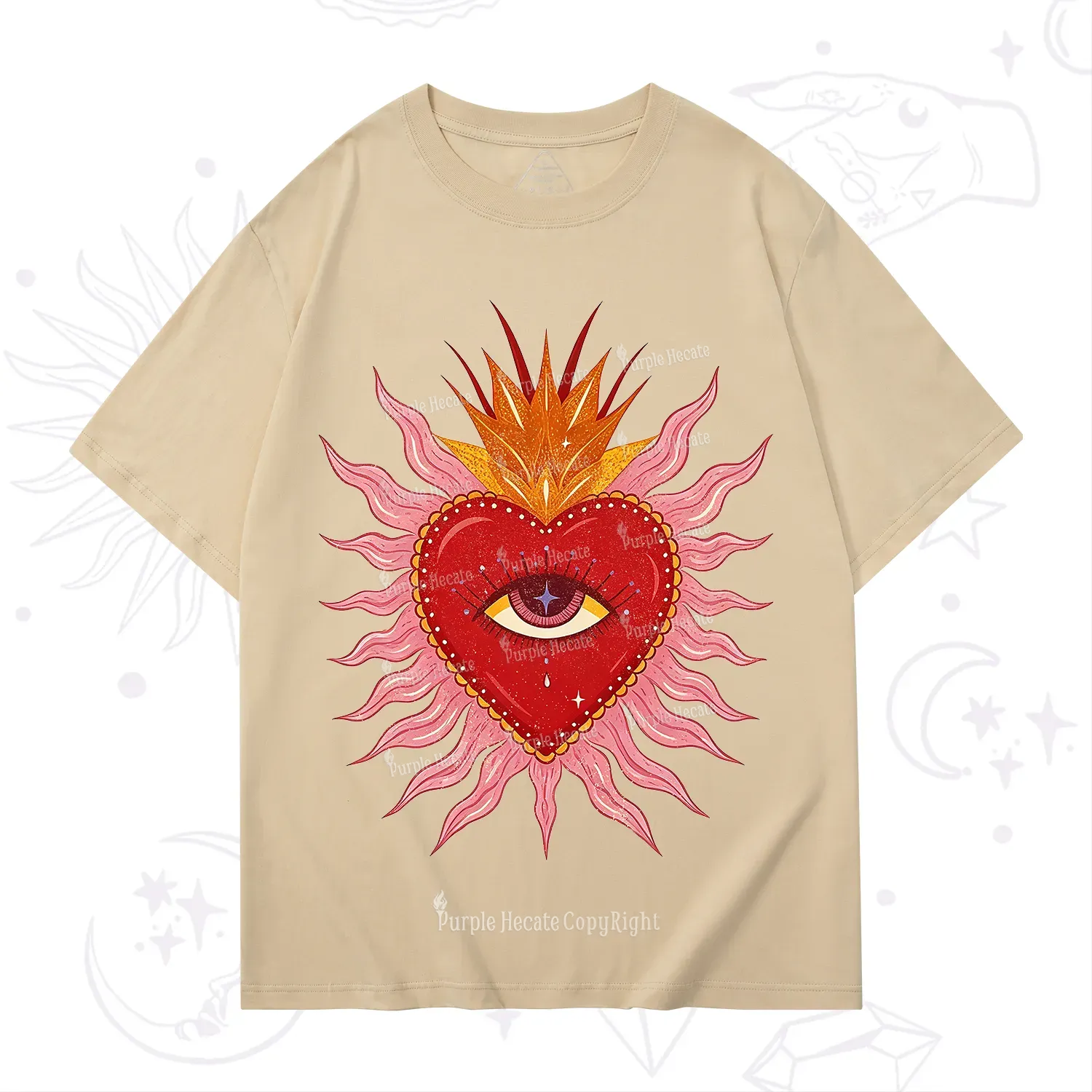 Purplehecate Sacred Flame Heart T-Shirt