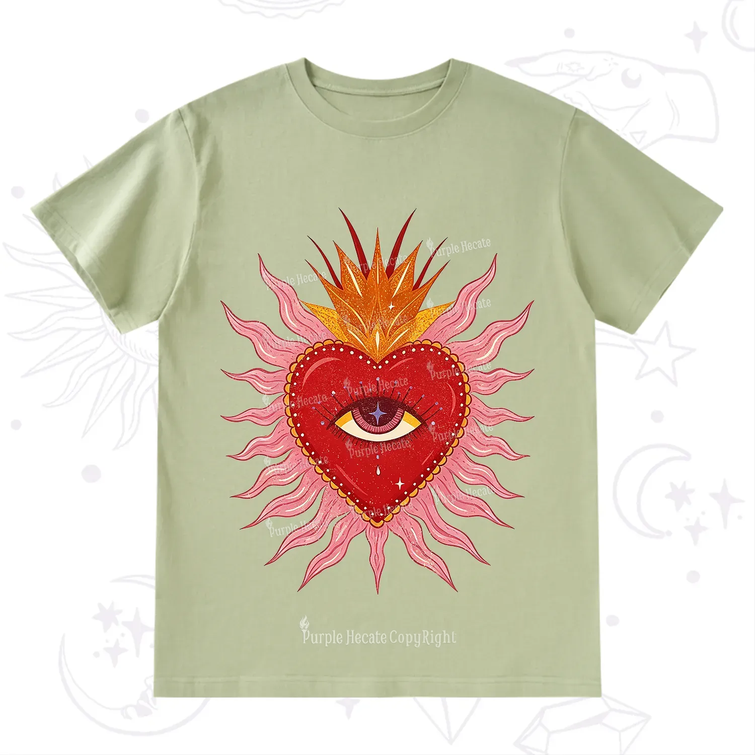 Purplehecate Sacred Flame Heart T-Shirt