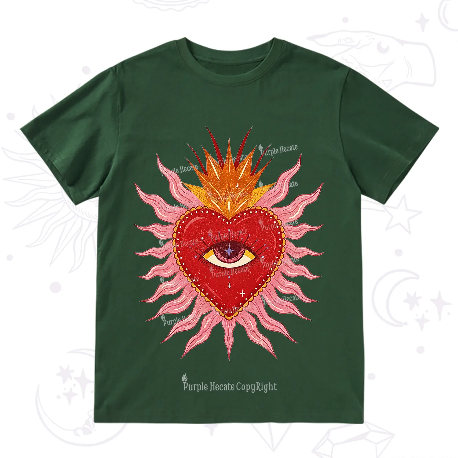 Purplehecate Sacred Flame Heart T-Shirt