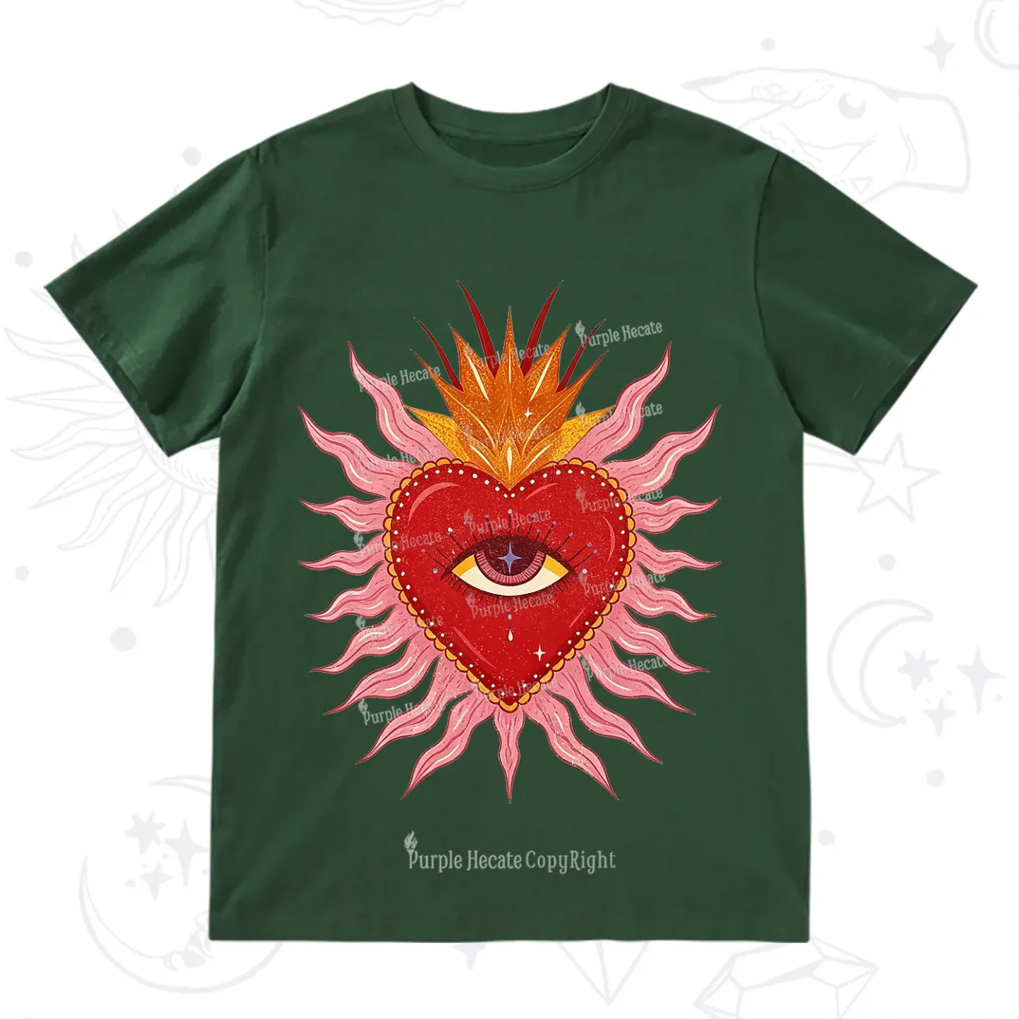 Purplehecate Sacred Flame Heart T-Shirt
