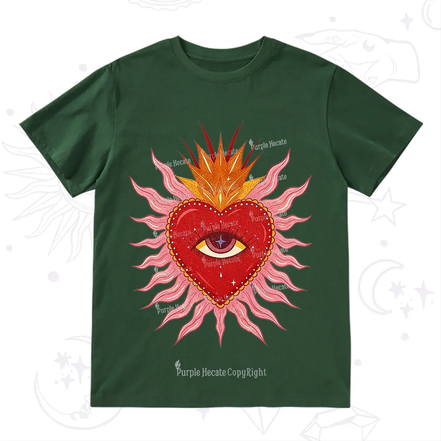 Purplehecate Sacred Flame Heart T-Shirt