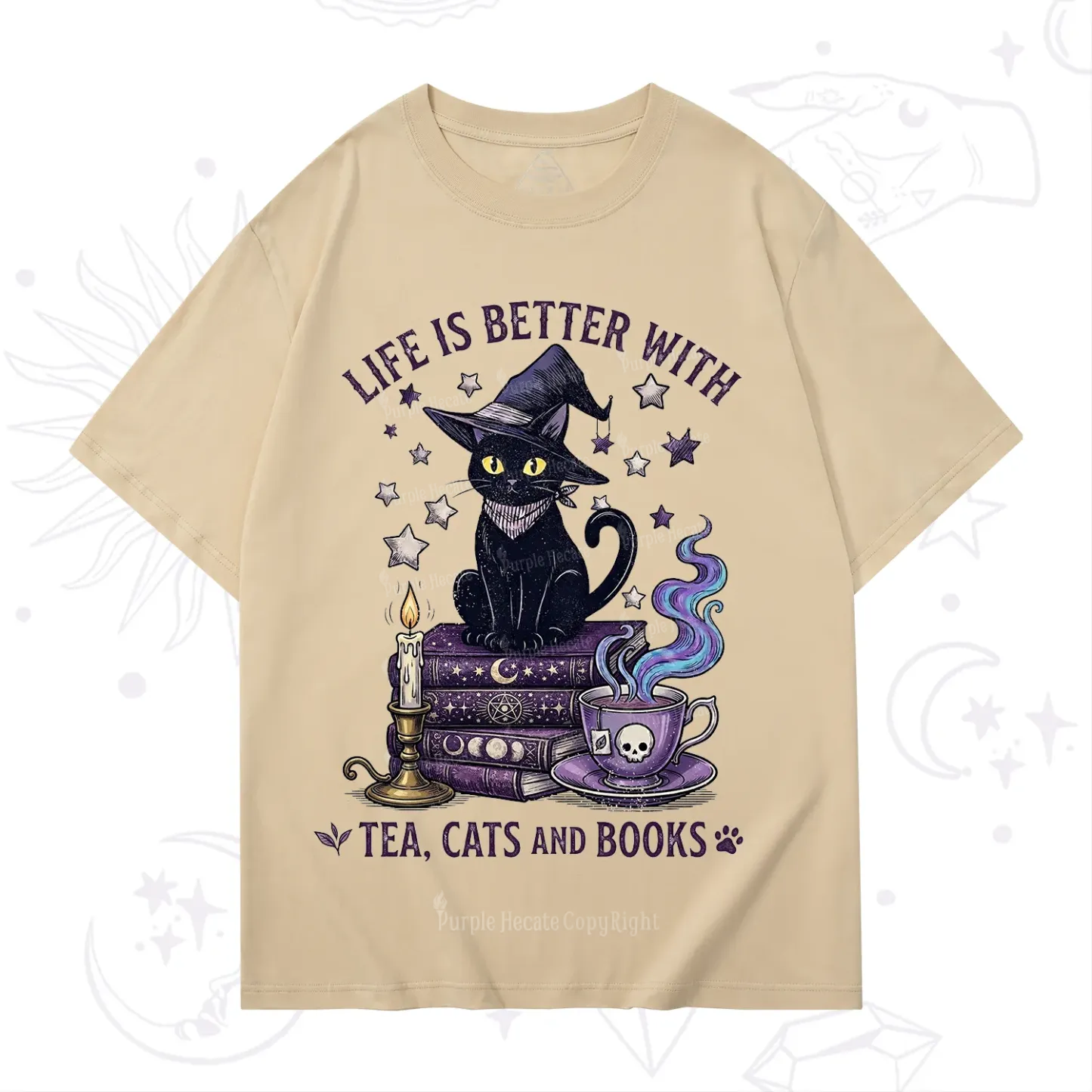 Purplehecate Life Is Better With Cats And Books T-Shirt