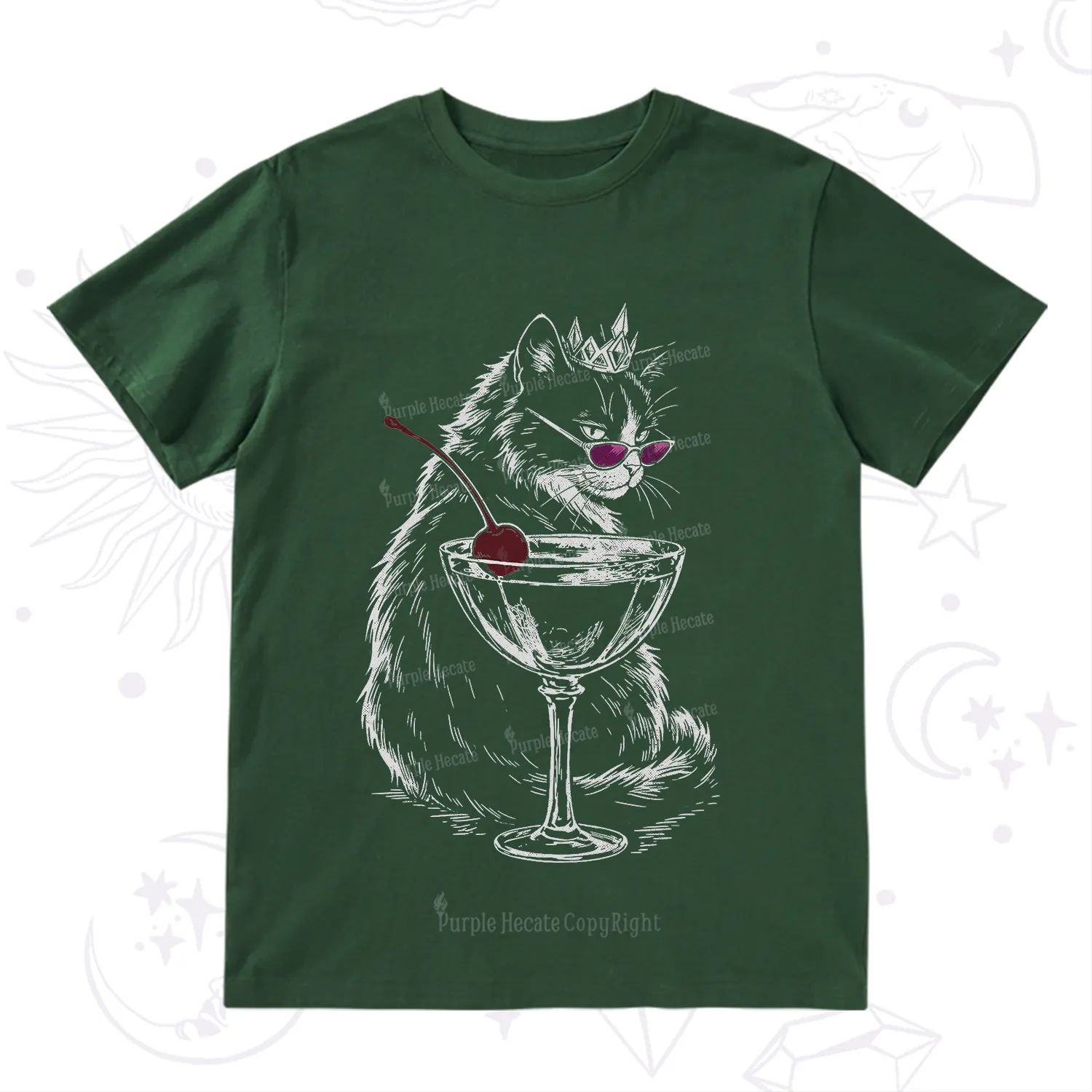 Purplehecate Martini Queen Cat T-Shirt