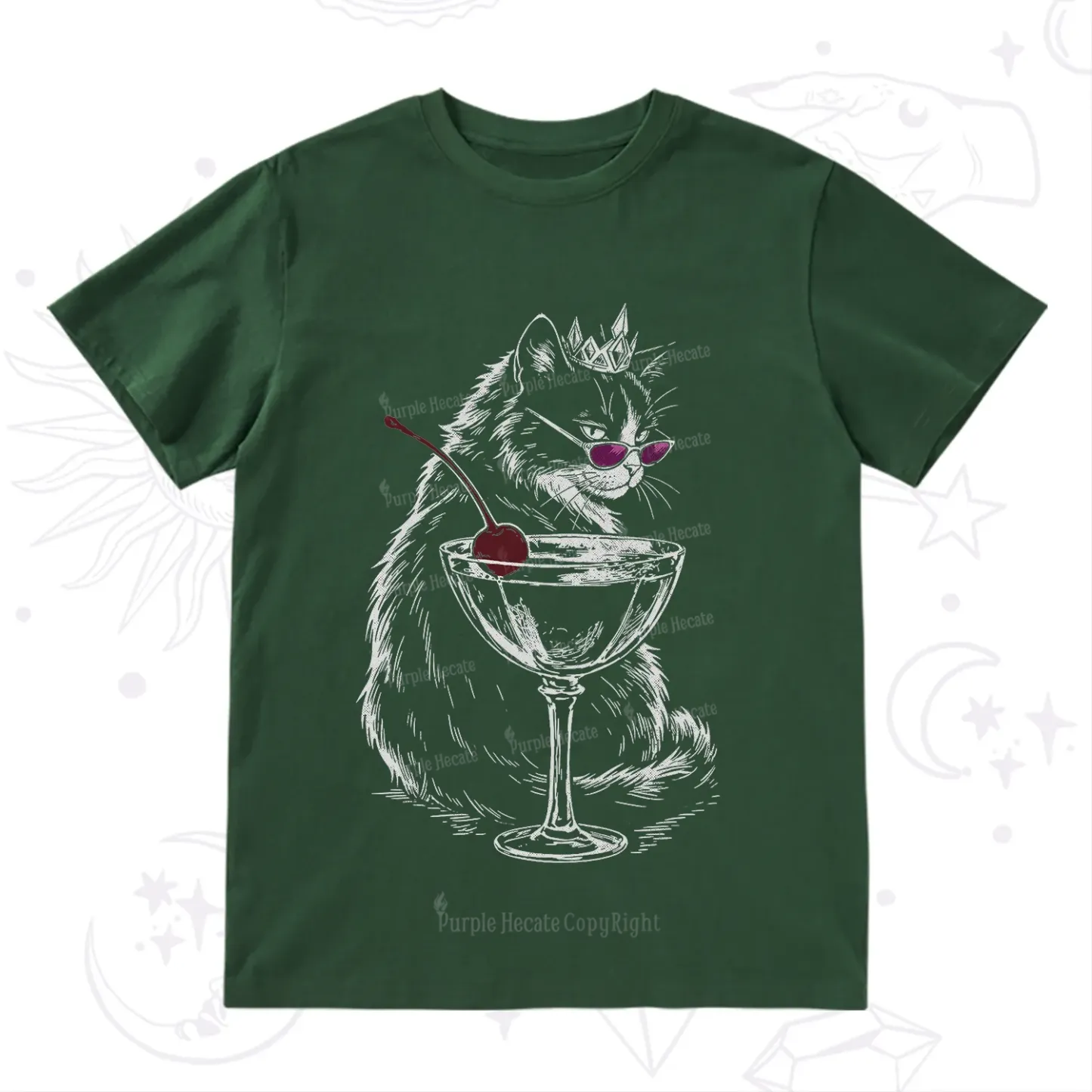 Purplehecate Martini Queen Cat T-Shirt