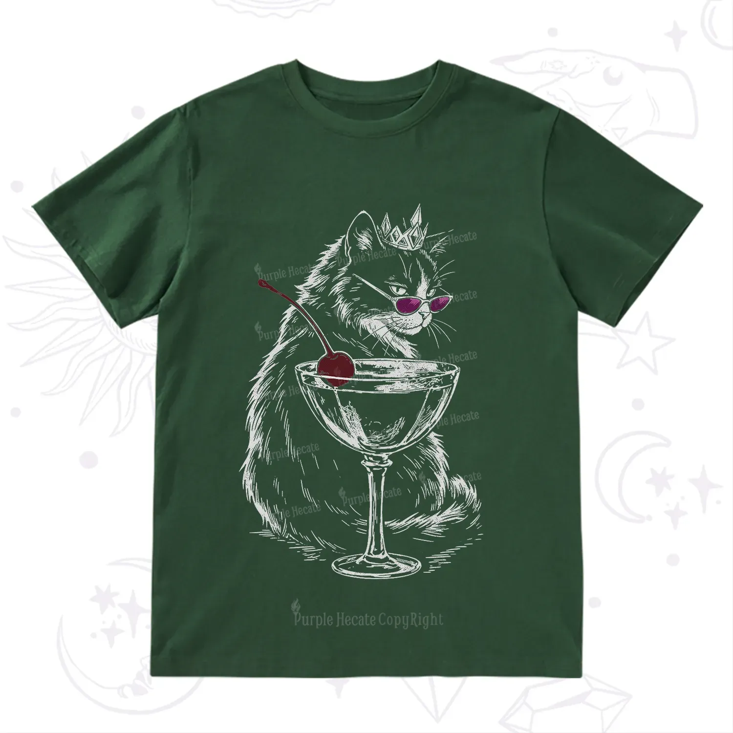 Purplehecate Martini Queen Cat T-Shirt