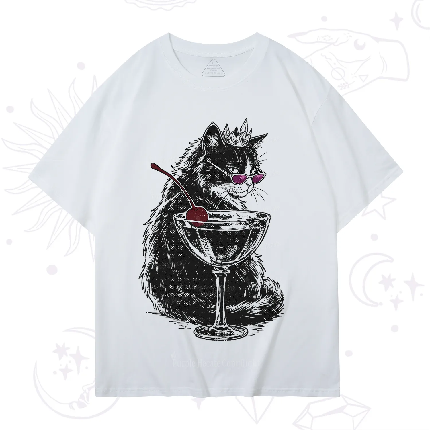 Purplehecate Martini Queen Cat T-Shirt