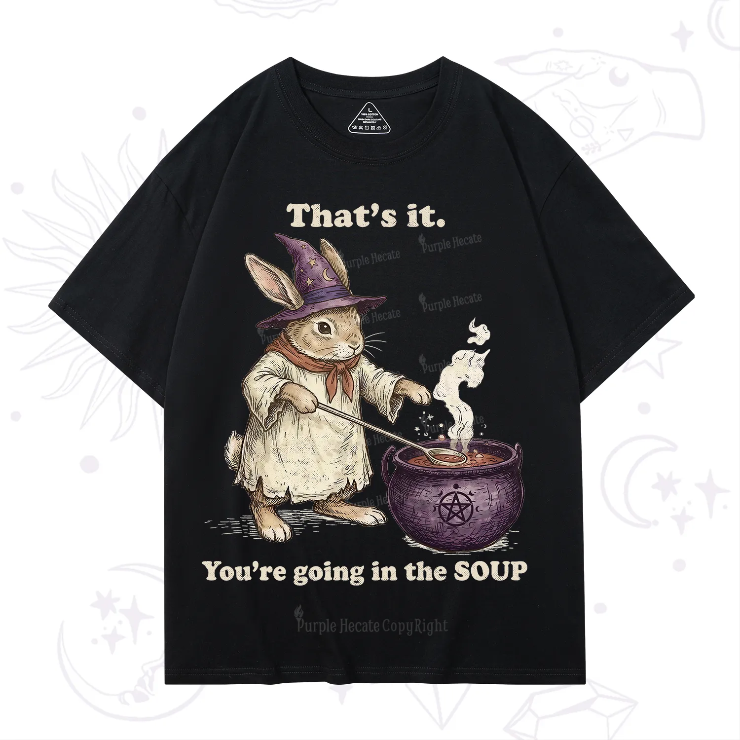 Purplehecate That's It You're Going in the Soup Witch Bunny T-Shirt
