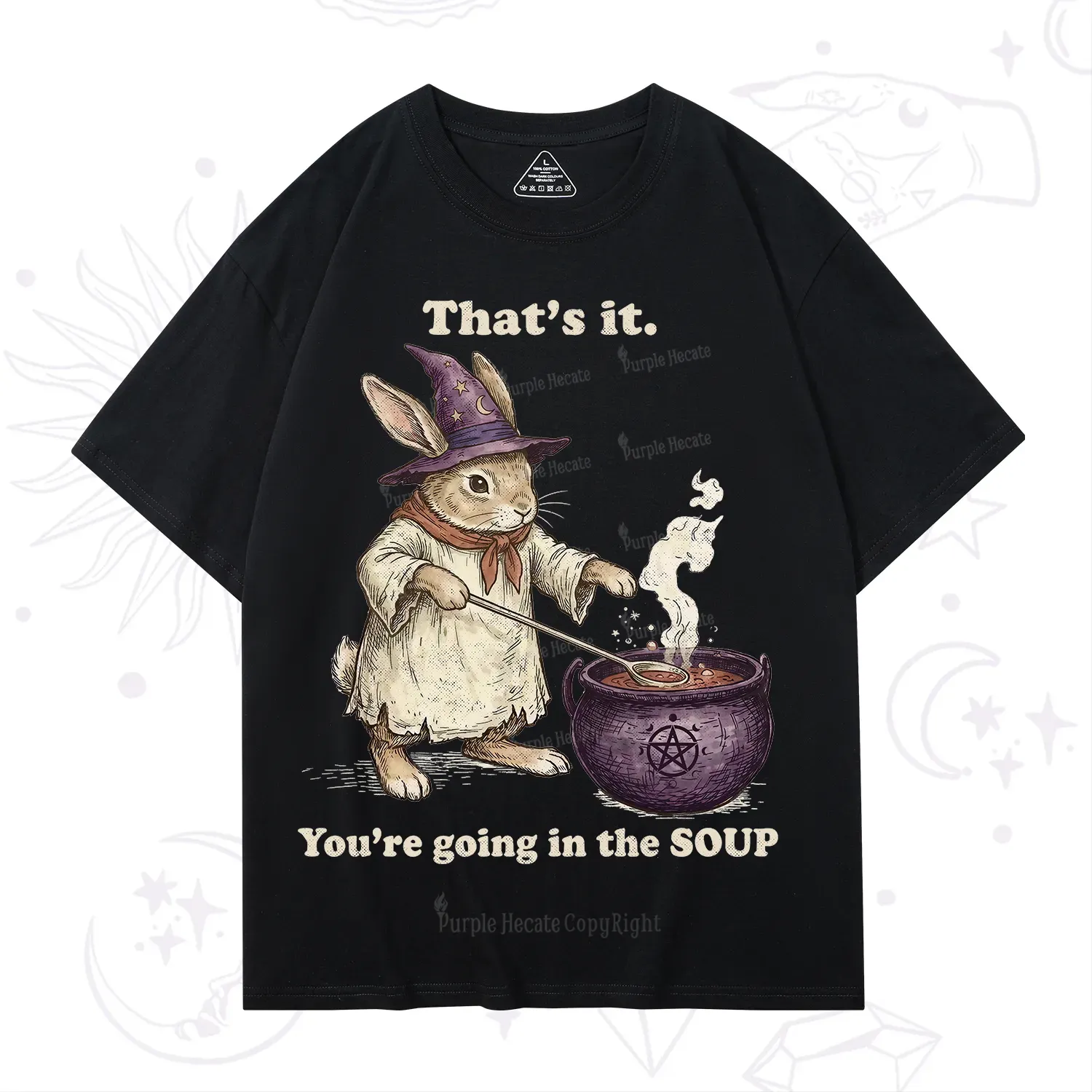 Purplehecate That's It You're Going in the Soup Witch Bunny T-Shirt