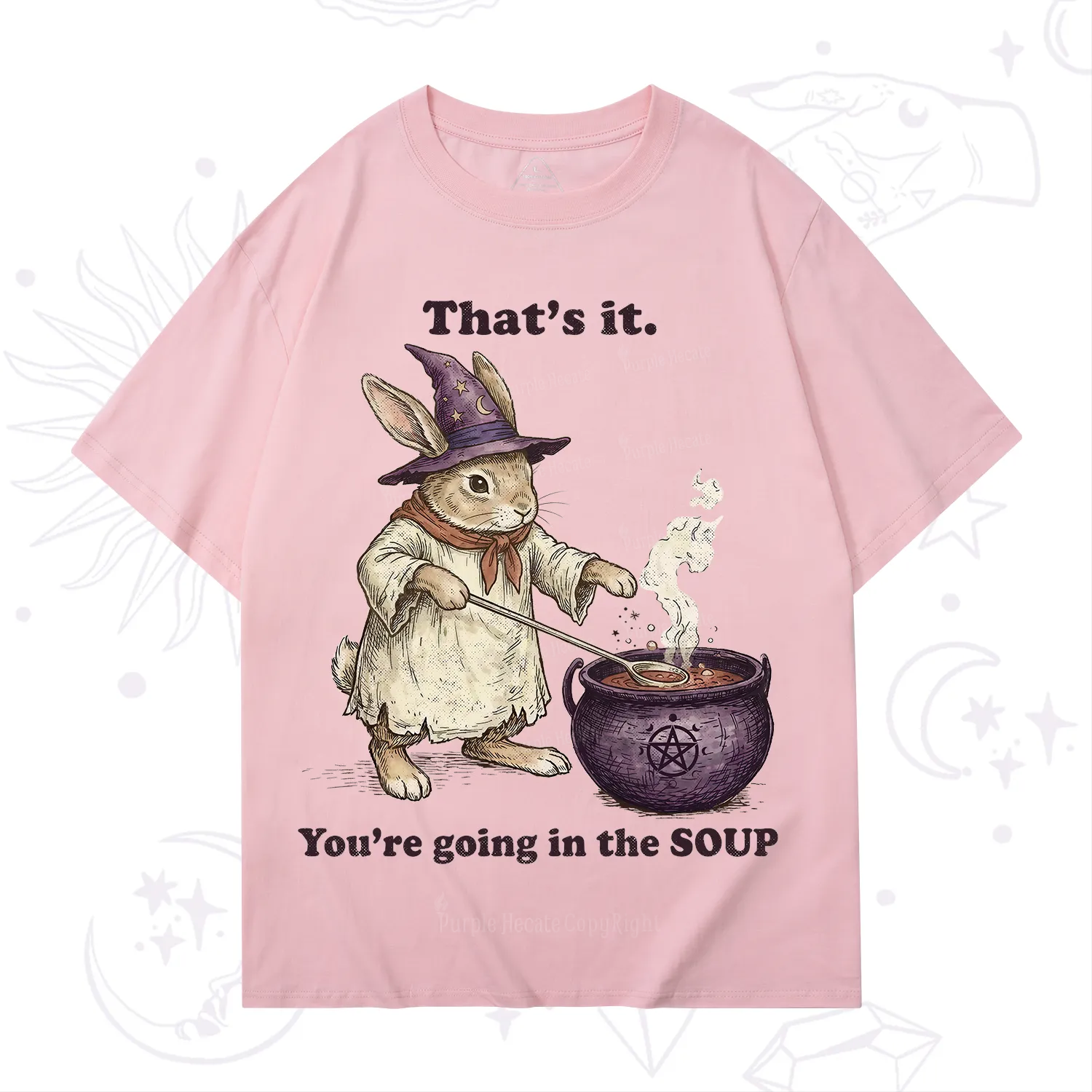 Purplehecate That's It You're Going in the Soup Witch Bunny T-Shirt