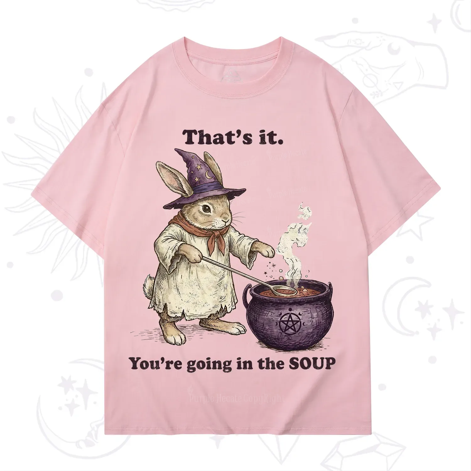 Purplehecate That's It You're Going in the Soup Witch Bunny T-Shirt