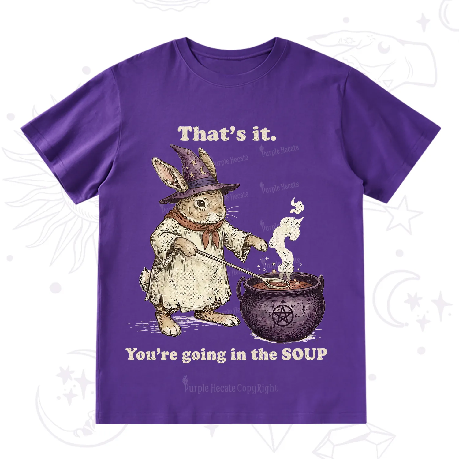 Purplehecate That's It You're Going in the Soup Witch Bunny T-Shirt