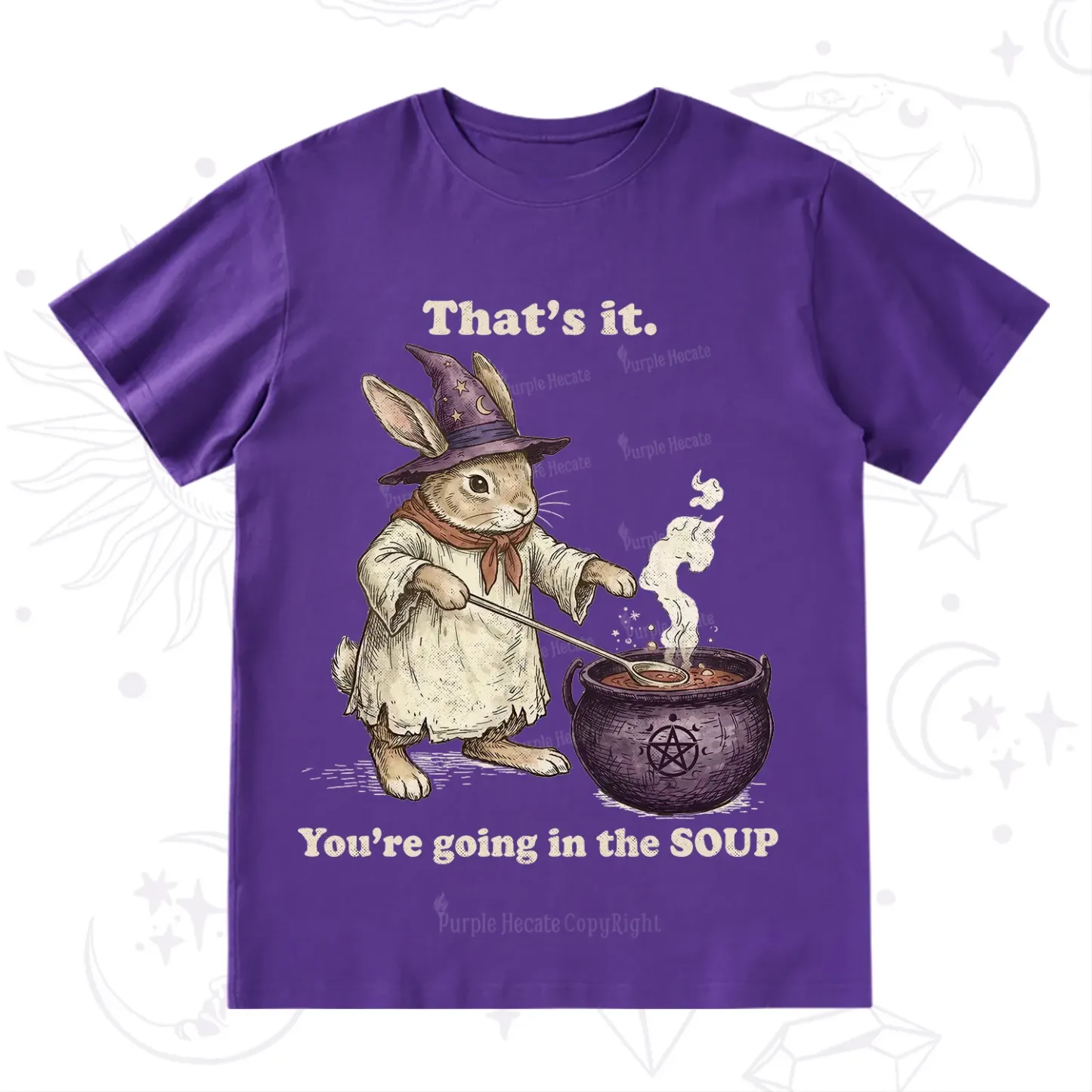 Purplehecate That's It You're Going in the Soup Witch Bunny T-Shirt
