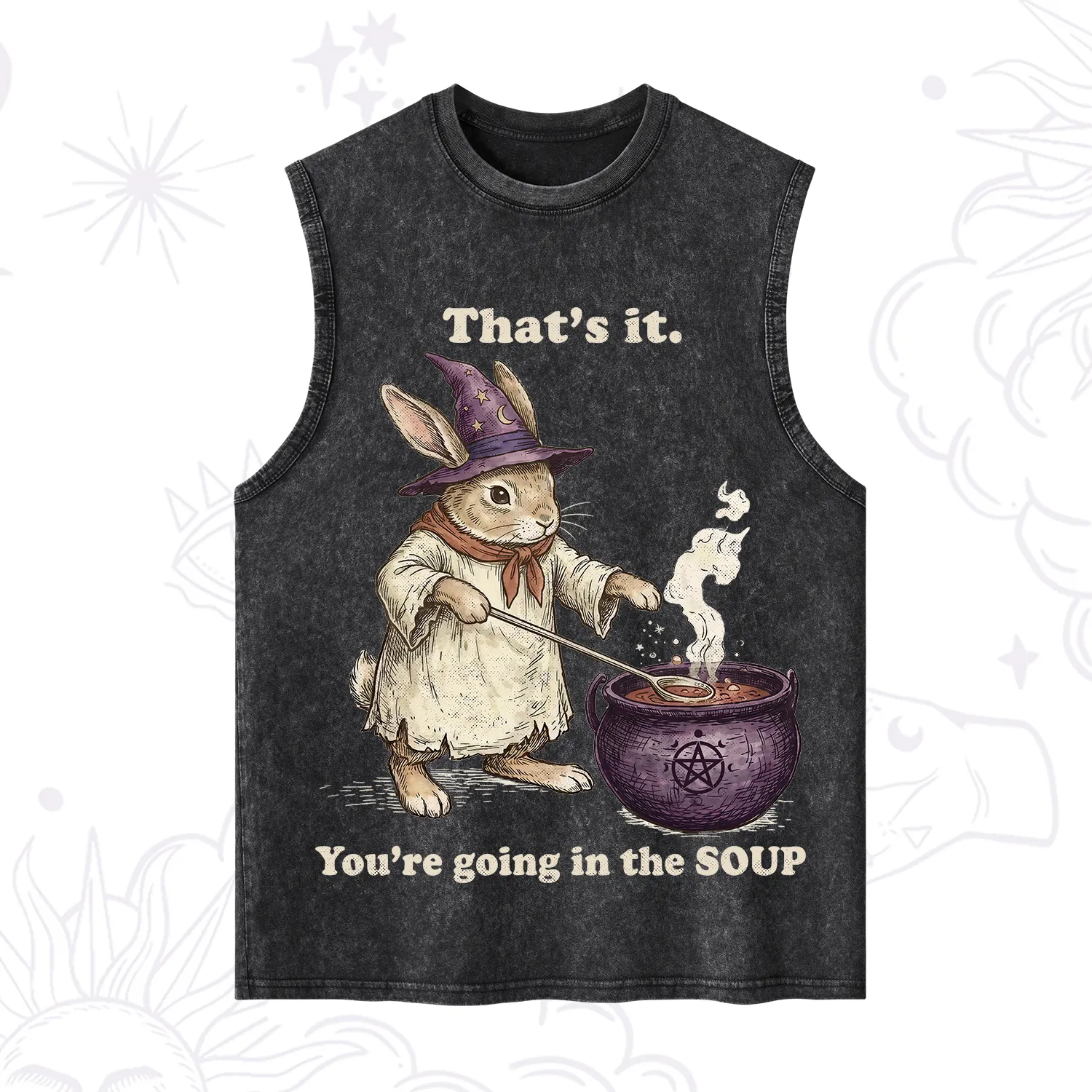 Purplehecate That's It You're Going in the Soup Witch Bunny Washed Tank
