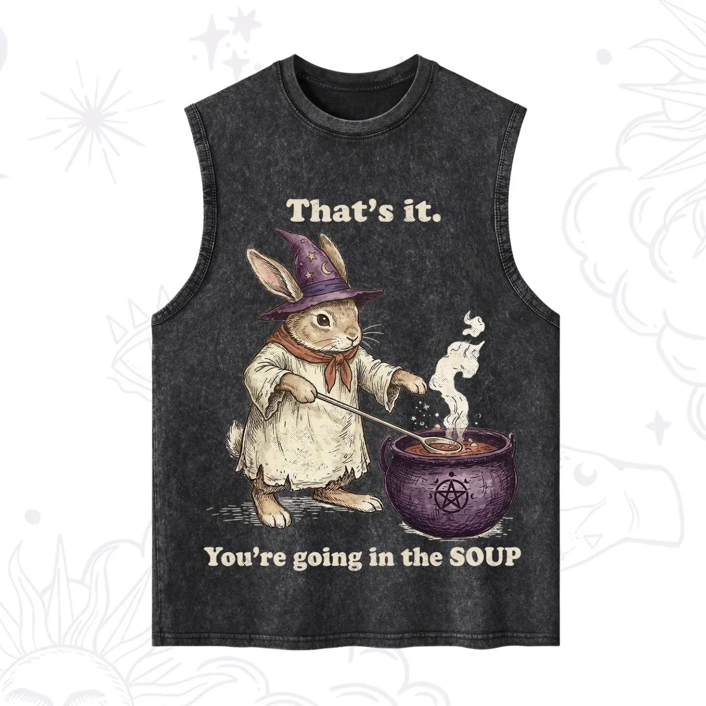 Purplehecate That's It You're Going in the Soup Witch Bunny Washed Tank