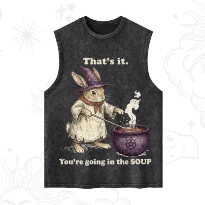Purplehecate That's It You're Going in the Soup Witch Bunny Washed Tank