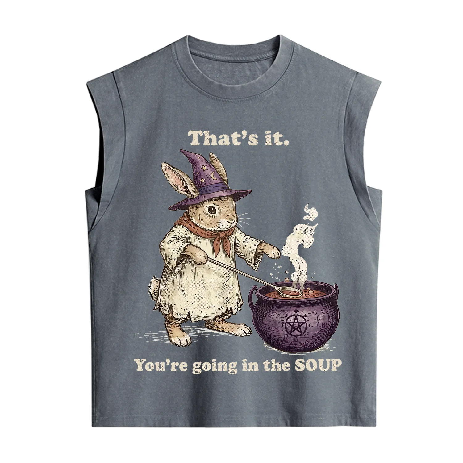 Purplehecate That's It You're Going in the Soup Witch Bunny Vintage Washed Tank