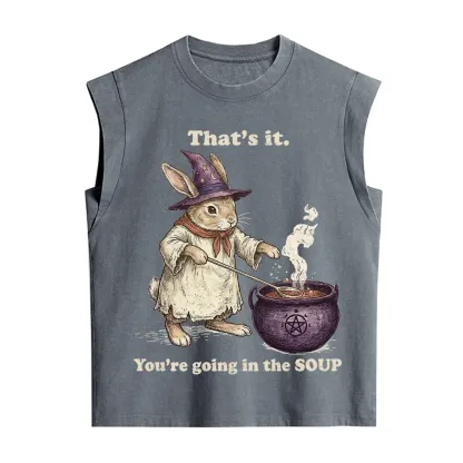 Purplehecate That's It You're Going in the Soup Witch Bunny Vintage Washed Tank