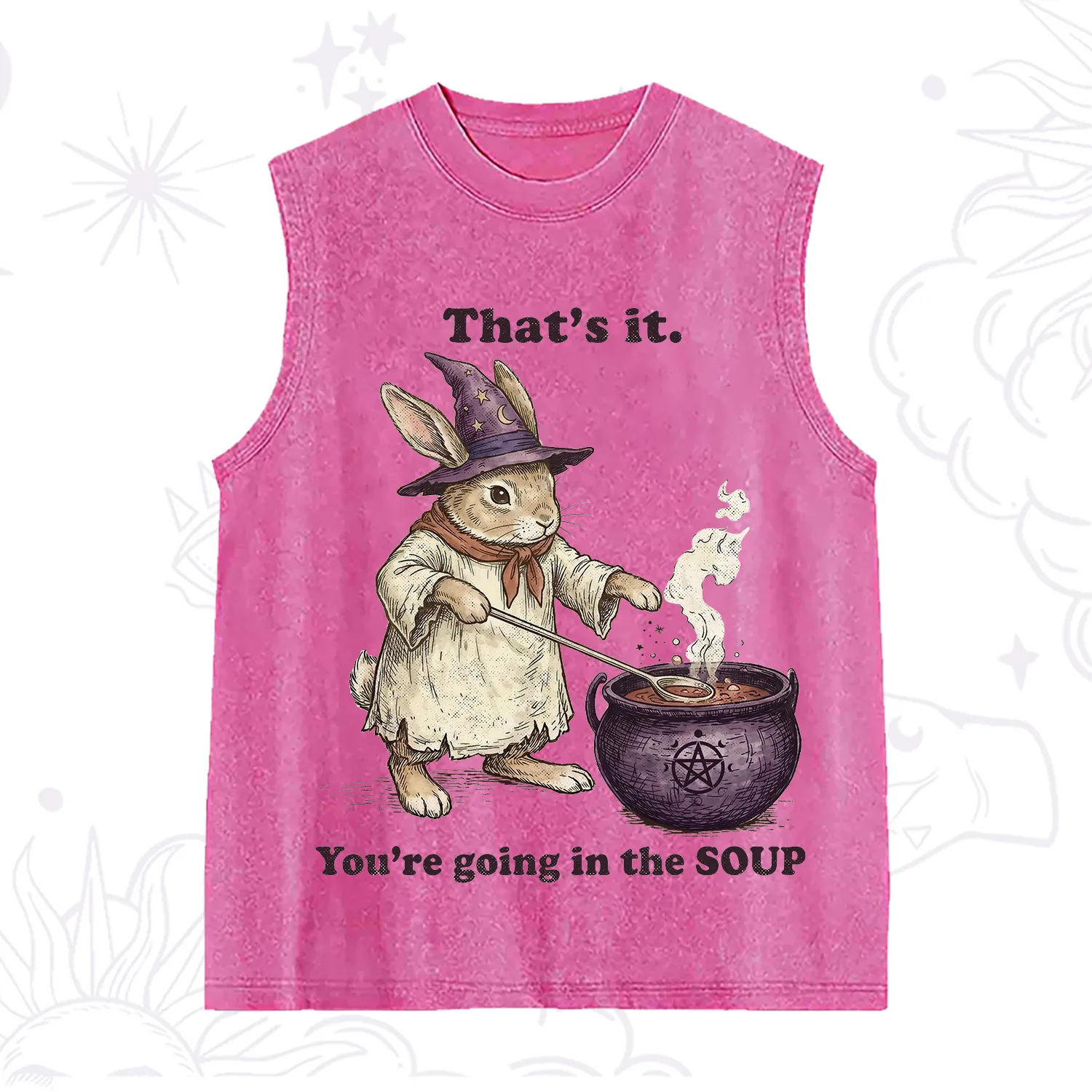 Purplehecate That's It You're Going in the Soup Witch Bunny Washed Tank