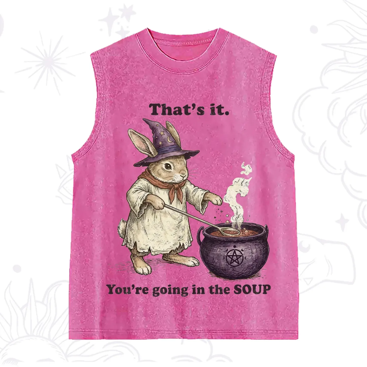 Purplehecate That's It You're Going in the Soup Witch Bunny Washed Tank
