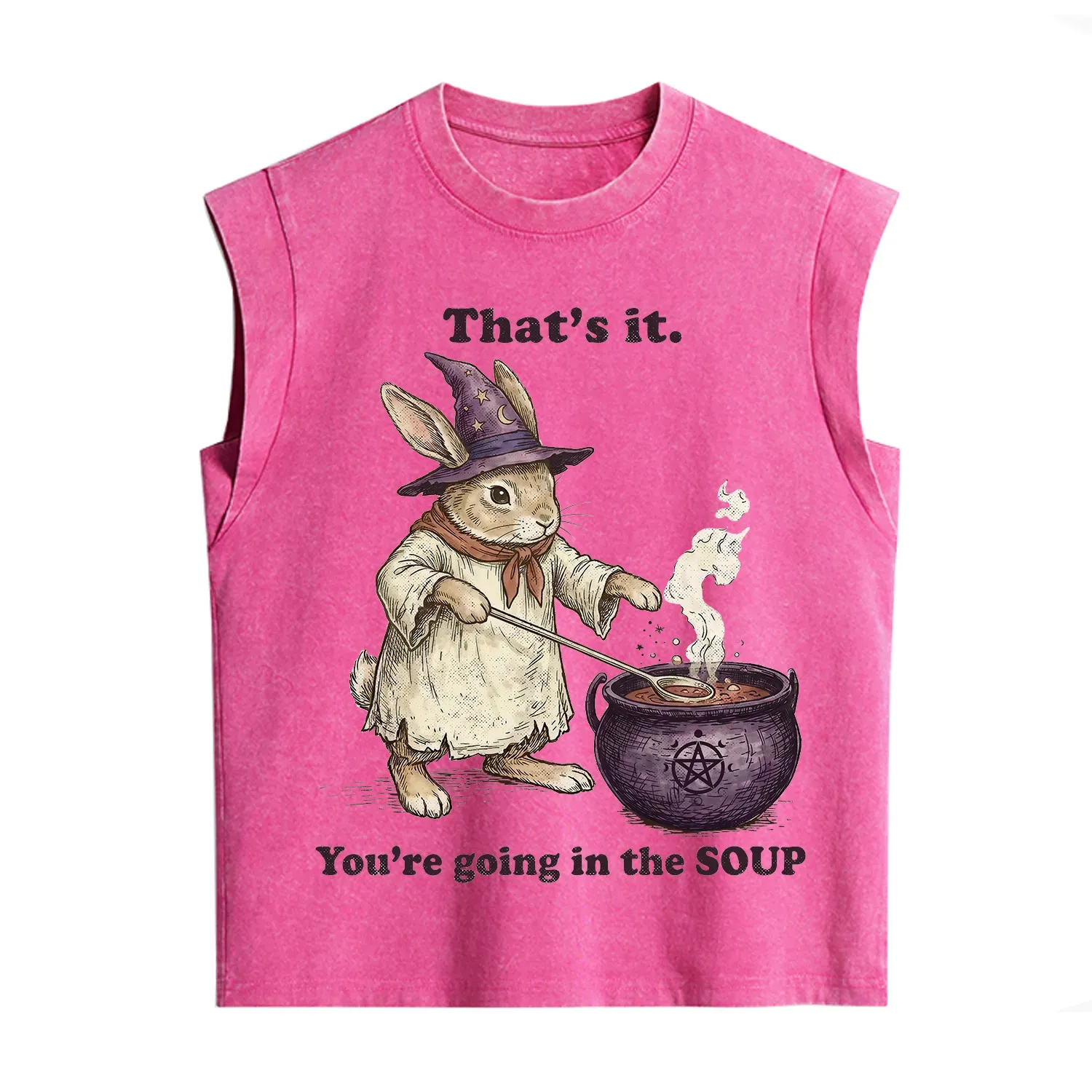 Purplehecate That's It You're Going in the Soup Witch Bunny Vintage Washed Tank