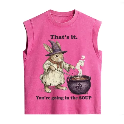 Purplehecate That's It You're Going in the Soup Witch Bunny Vintage Washed Tank