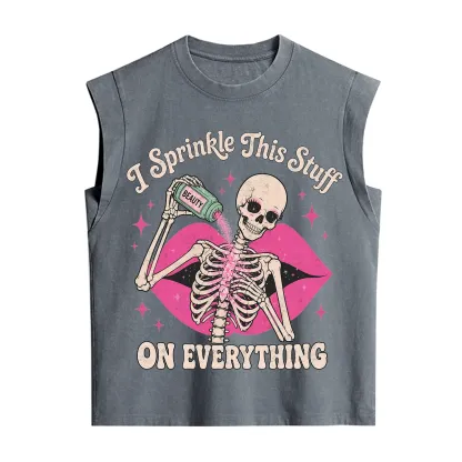Purplehecate I Sprinkle This Stuff on Everything Beauty Skeleton Vintage Washed Tank