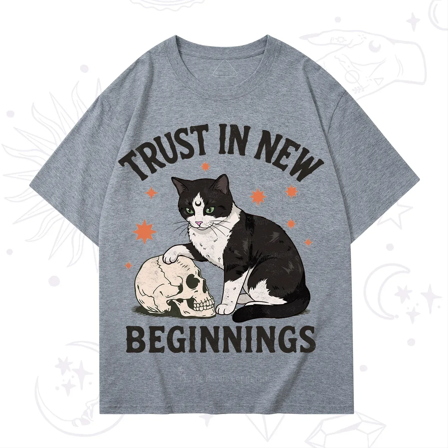 Purplehecate Trust In New Beginnings Cat T-Shirt