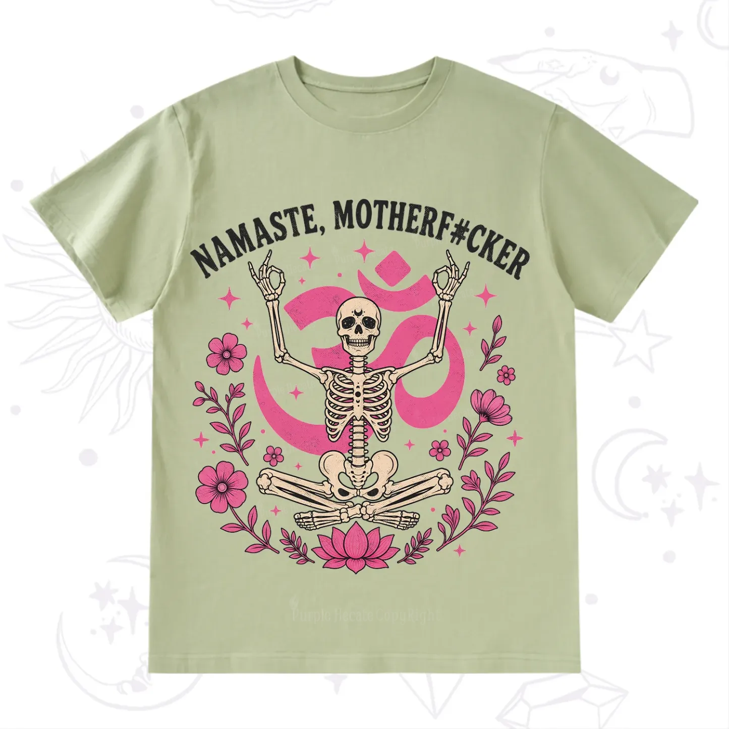 Purplehecate Namaste Motherf*cker Skeleton T-Shirt