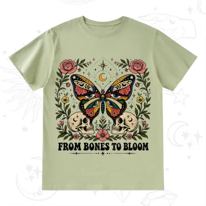 Purplehecate From Bones to Bloom Butterfly T-Shirt