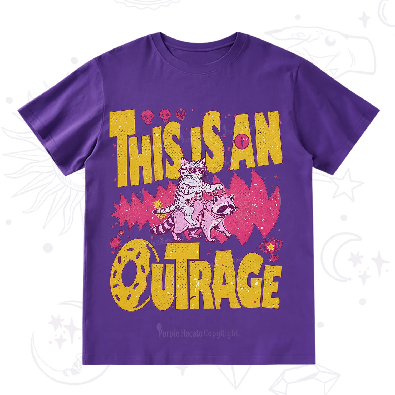 Purplehecate This Is An Outrage Angry Raccoons T-Shirt