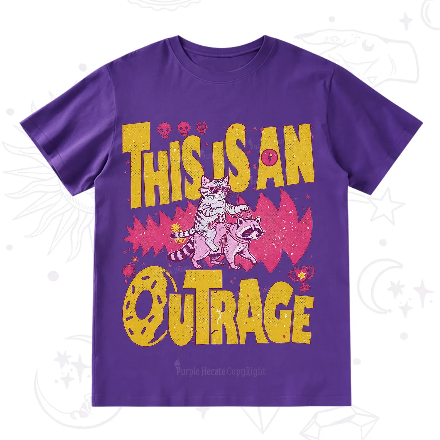 Purplehecate This Is An Outrage Angry Raccoons T-Shirt