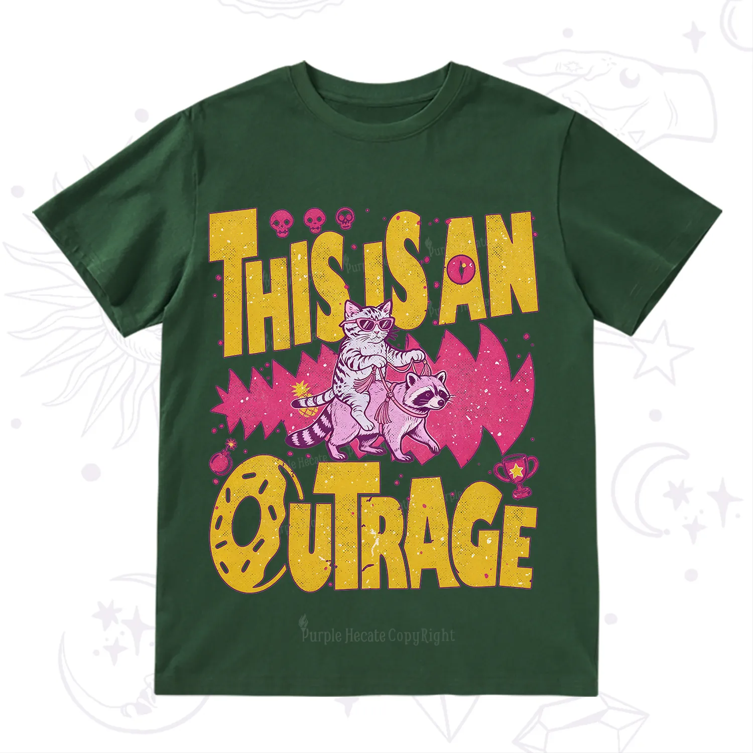 Purplehecate This Is An Outrage Angry Raccoons T-Shirt