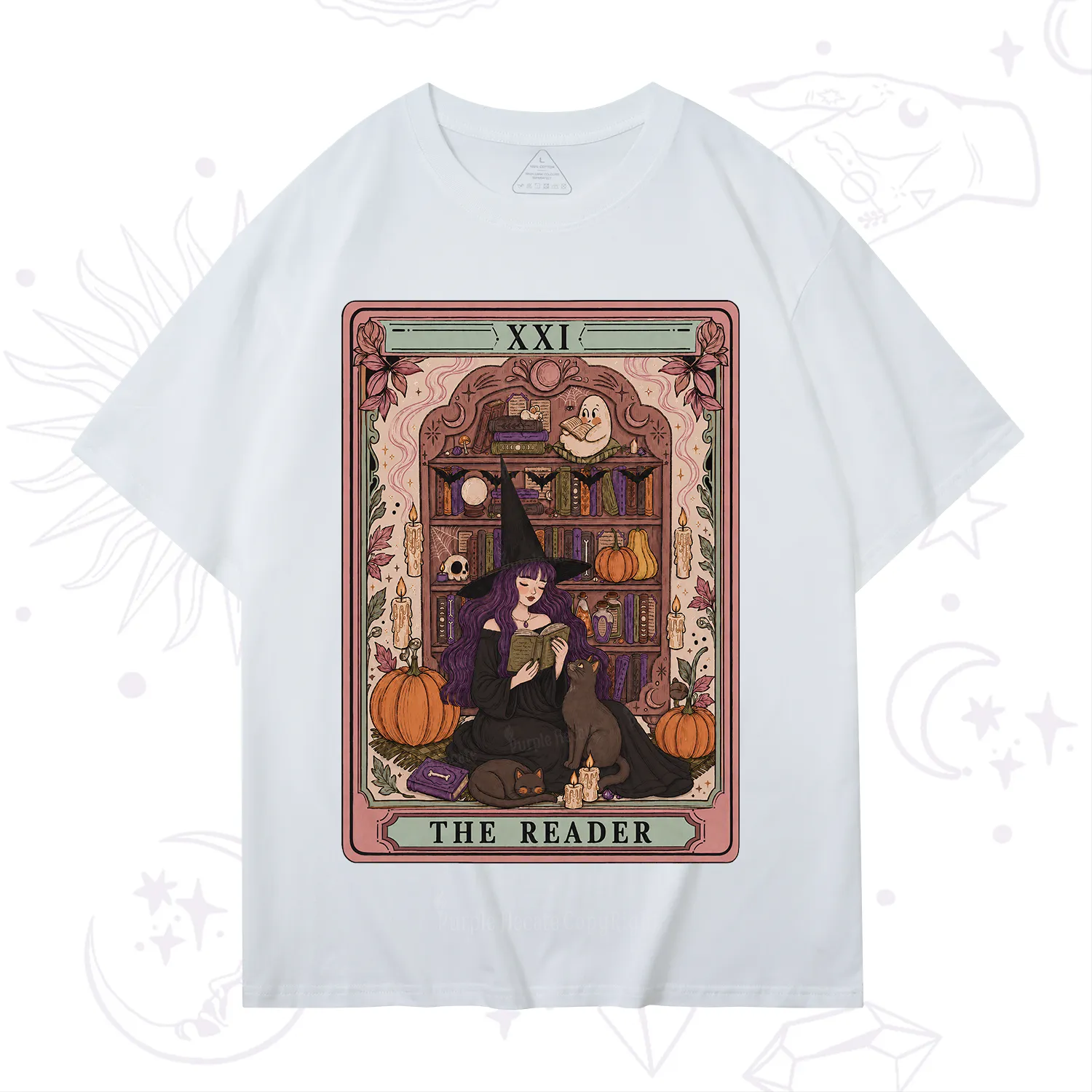 Purplehecate The Reader Tarot Bookish Witch T-Shirt