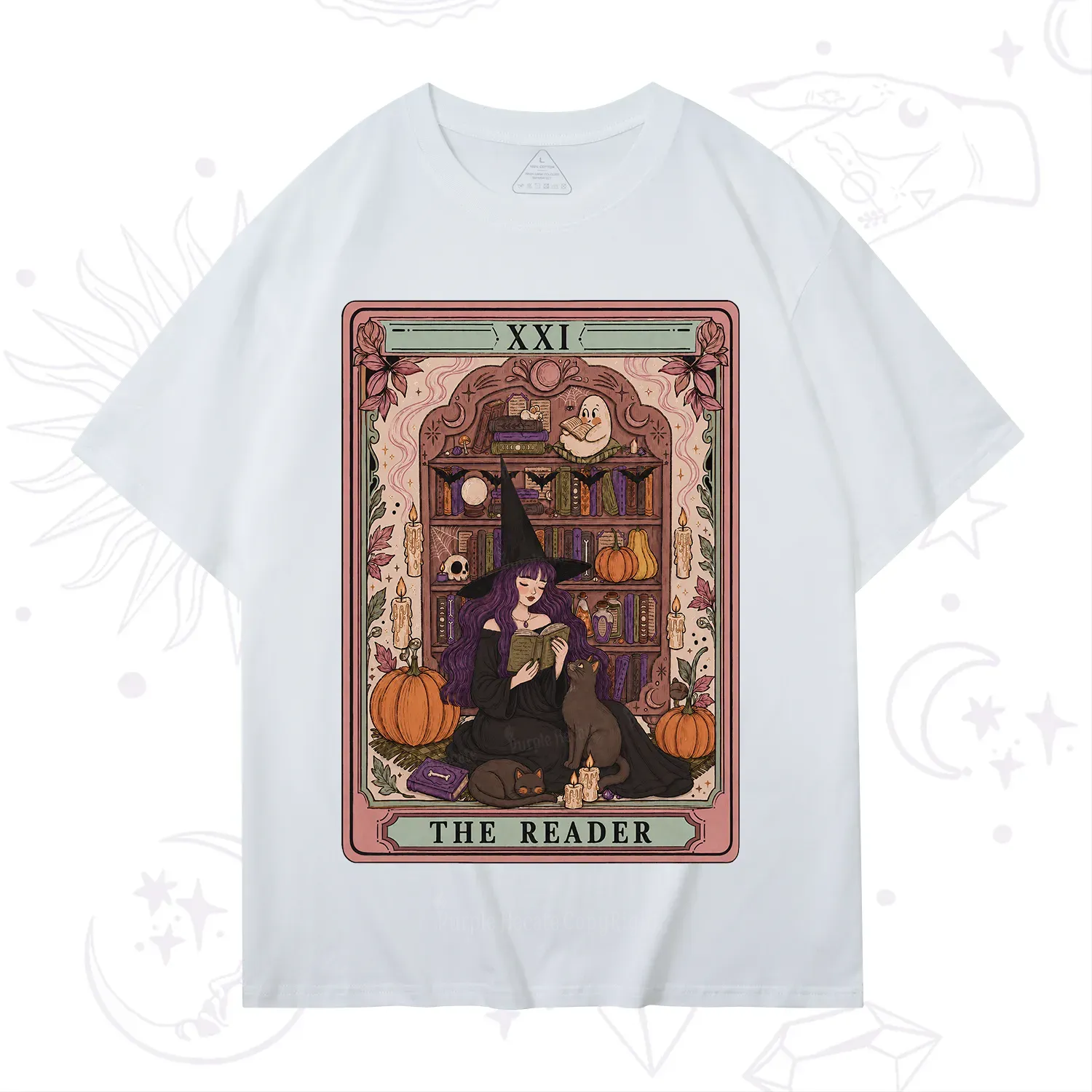Purplehecate The Reader Tarot Bookish Witch T-Shirt